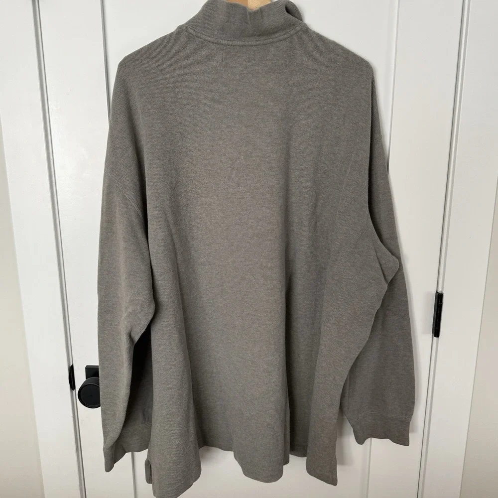Polo Ralph Lauren Grey Quarter Zip 100 % Cotton Pullover 4XLT Mens White Pony